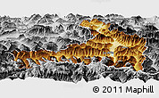 Physical Panoramic Map of Zell am See, desaturated