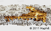 Physical Panoramic Map of Zell am See, lighten, semi-desaturated
