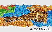 Physical Panoramic Map of Zell am See, political outside