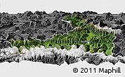 Satellite Panoramic Map of Zell am See, desaturated