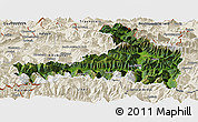 Satellite Panoramic Map of Zell am See, shaded relief outside