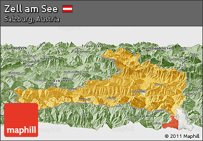 Savanna Style Panoramic Map of Zell Am See