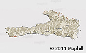 Shaded Relief Panoramic Map of Zell am See, cropped outside