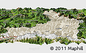 Shaded Relief Panoramic Map of Zell am See, satellite outside