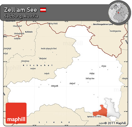 Classic Style Simple Map of Zell Am See