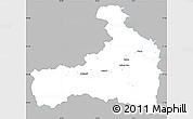 Gray Simple Map of Zell am See, single color outside