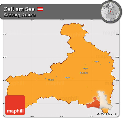Political Simple Map of Zell Am See, cropped outside