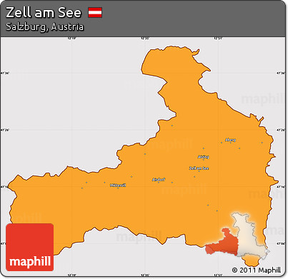 Political Simple Map of Zell Am See, cropped outside