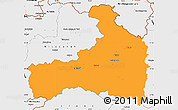 Political Simple Map of Zell am See, single color outside, borders and labels