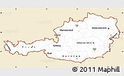 Classic Style Simple Map of Austria, single color outside