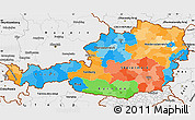 Political Simple Map of Austria, single color outside, borders and labels