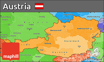 Political Shades Simple Map of Austria