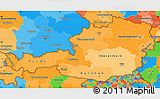 Political Shades Simple Map of Austria, political outside