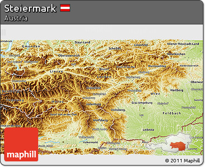 Physical 3D Map of Steiermark