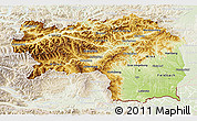 Physical 3D Map of Steiermark, lighten