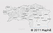 Silver Style 3D Map of Steiermark, single color outside