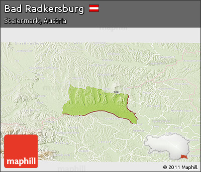 Physical 3D Map of Bad Radkersburg, lighten