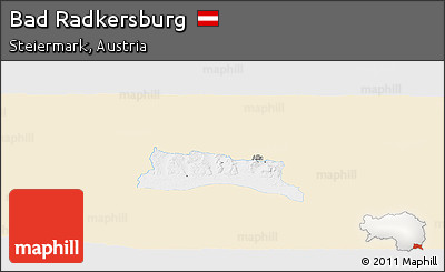 Classic Style Panoramic Map of Bad Radkersburg, single color outside