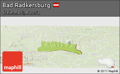 Physical Panoramic Map of Bad Radkersburg, lighten