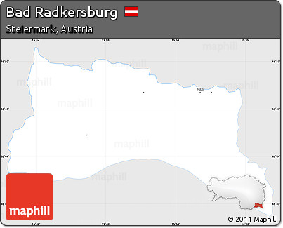 Silver Style Simple Map of Bad Radkersburg, single color outside