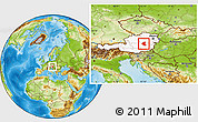 Physical Location Map of Bruck an der Mur, highlighted country