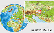 Physical Location Map of Graz Umgebung, highlighted parent region