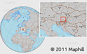 Gray Location Map of Graz