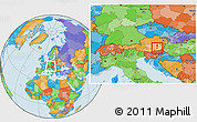 Political Location Map of Graz, within the entire country