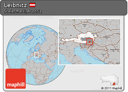 Gray Location Map of Leibnitz, highlighted country, highlighted parent region