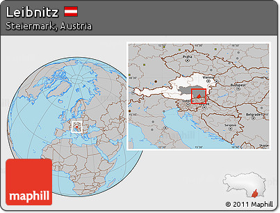 Gray Location Map of Leibnitz, highlighted country, highlighted parent region