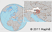 Gray Location Map of Leibnitz, highlighted country, highlighted parent region
