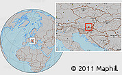 Gray Location Map of Leibnitz, hill shading
