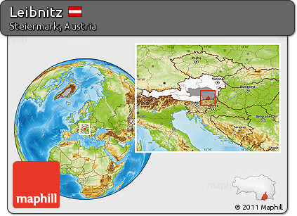 Physical Location Map of Leibnitz, highlighted country, highlighted parent region