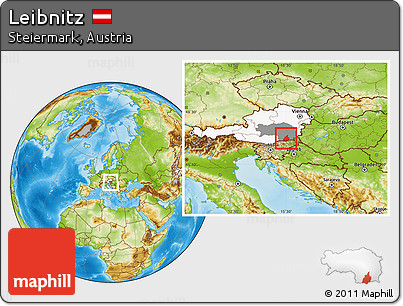 Physical Location Map of Leibnitz, highlighted country, highlighted parent region