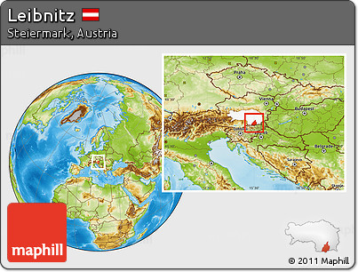 Physical Location Map of Leibnitz, highlighted parent region