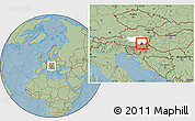 Savanna Style Location Map of Leibnitz, highlighted parent region, hill shading