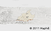 Shaded Relief Panoramic Map of Leibnitz, lighten, semi-desaturated