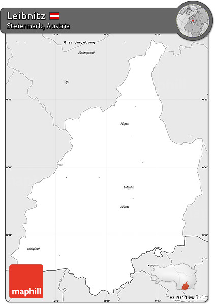 Silver Style Simple Map of Leibnitz