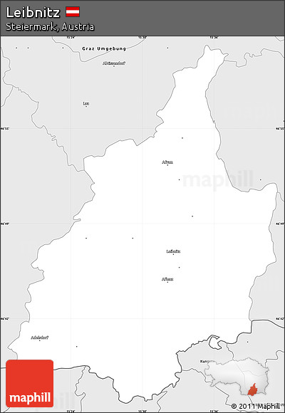 Silver Style Simple Map of Leibnitz