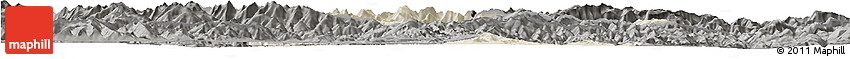 Shaded Relief Horizon Map of Leoben, darken, semi-desaturated