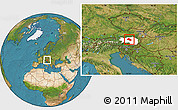 Satellite Location Map of Leoben, highlighted parent region