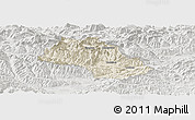 Shaded Relief Panoramic Map of Leoben, lighten, semi-desaturated