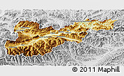 Physical 3D Map of Liezen, lighten, desaturated