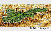 Satellite 3D Map of Liezen, physical outside