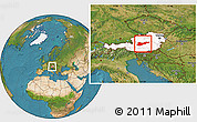 Satellite Location Map of Liezen, highlighted country