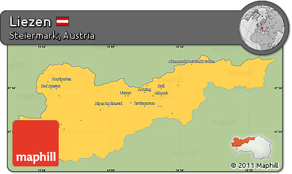Savanna Style Simple Map of Liezen, single color outside