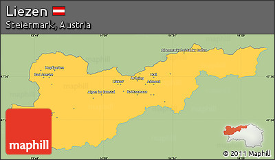 Savanna Style Simple Map of Liezen, single color outside