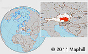 Gray Location Map of Steiermark, highlighted country
