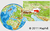 Physical Location Map of Steiermark, highlighted country