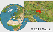 Satellite Location Map of Steiermark